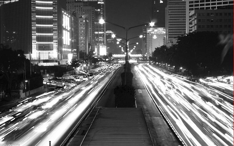 Suasana Jakarta malam hari